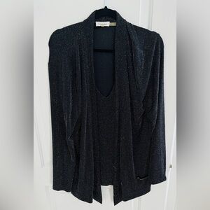 Calvin Klein Sparkling Black Cape Style Top - Size L